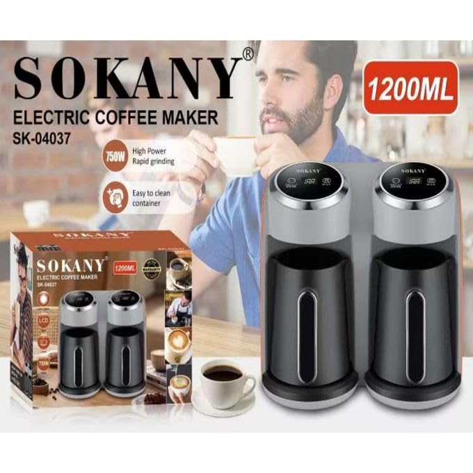 SK-04037 Sokany Digital Coffee Machine, Double, 1200ml, 750W: Buy